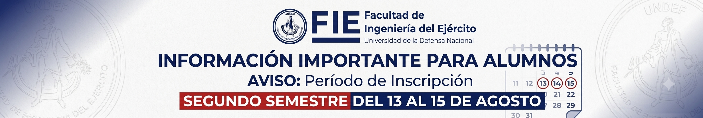 Período de inscripción Segundo semestre